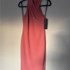 RACHEL Rachel Roy Coral Draped Halter Dress